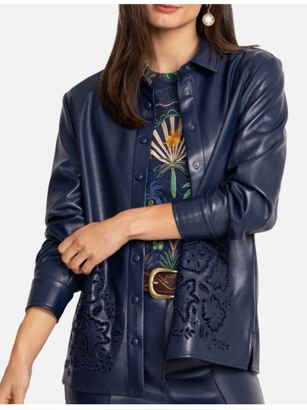 Johnny Was vegan leather shacket